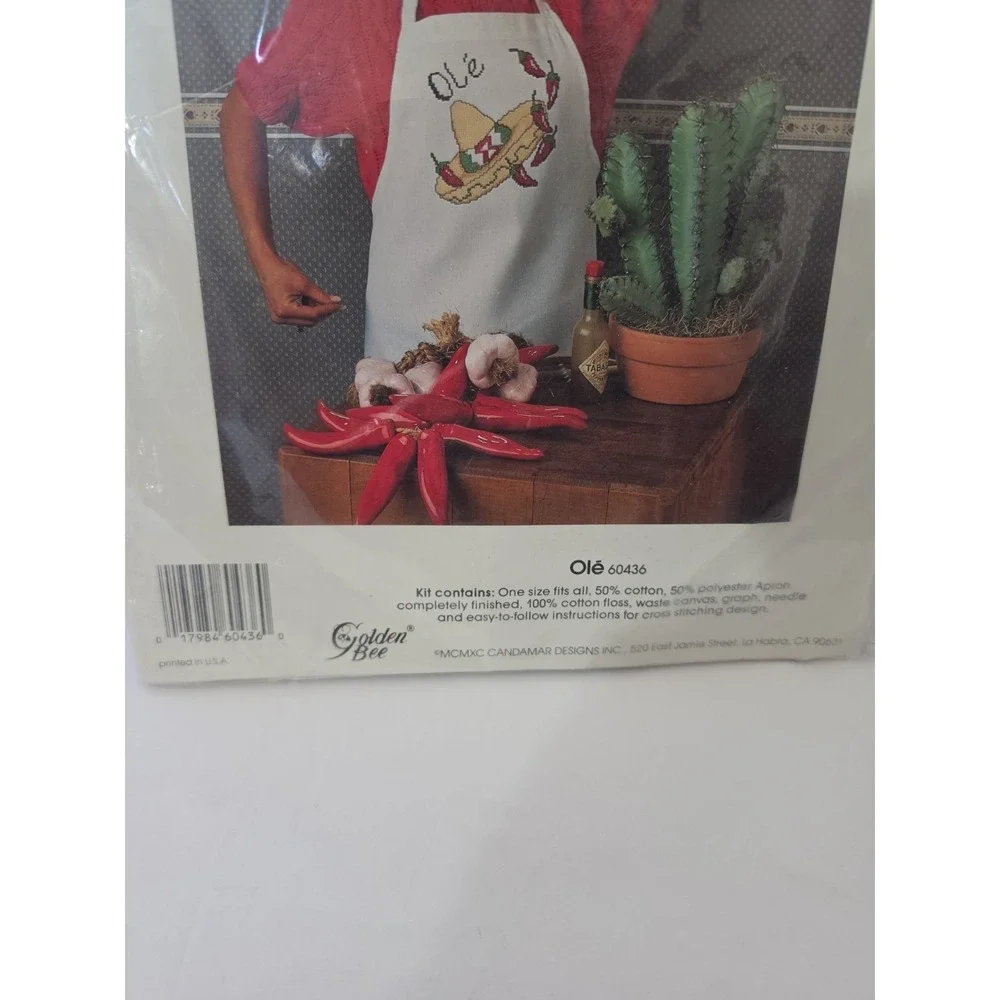 Golden Bee Kitchen Stitchin' Wok This Way Apron Canvas Cross Stitch Kit 60434